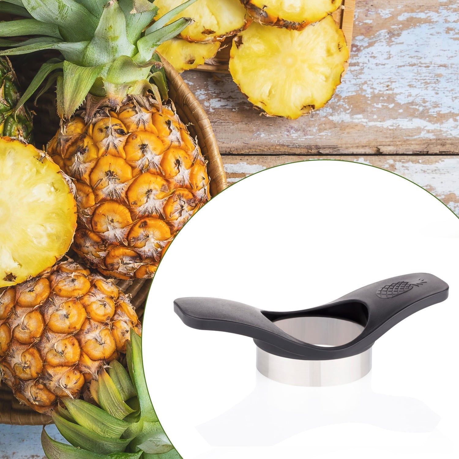 2702 Pineapple Cutter used in all kinds of household and kitchen purposes for cutting pineapples into fine slices. 2702 Pineapple Cutter used in all kinds of household and kitchen purposes for cutting pineapples into fine slices.